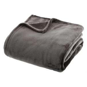 Plaid flanelle gris ardoise 130x180cm