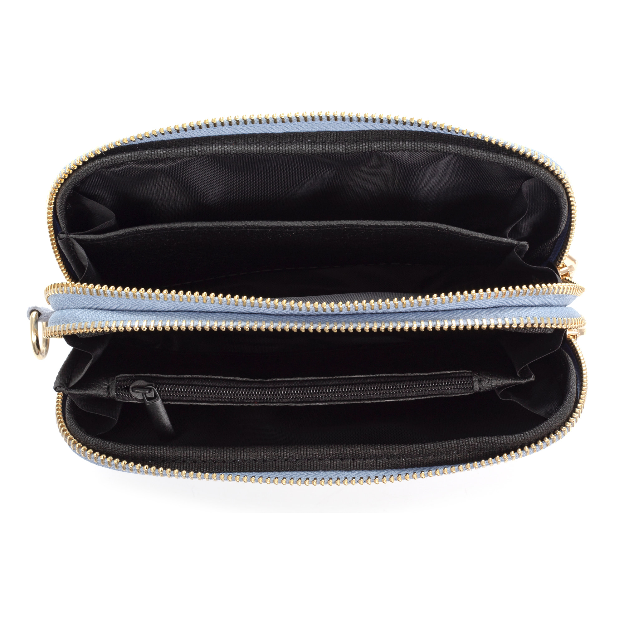 Portafoglio da donna Arnara. Vera pelle scamosciata con stampa vegetale.