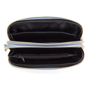 Portafoglio da donna Arnara. Vera pelle scamosciata con stampa vegetale.