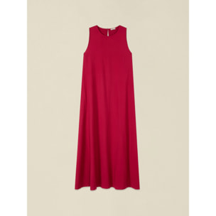 Oltre - Vestido largo mezcla viscosa - Rojo