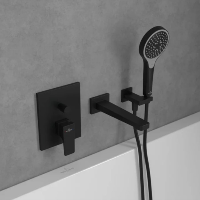 Mitigeur mécanique encastré avec inverseur Architectura Square Noir mat
