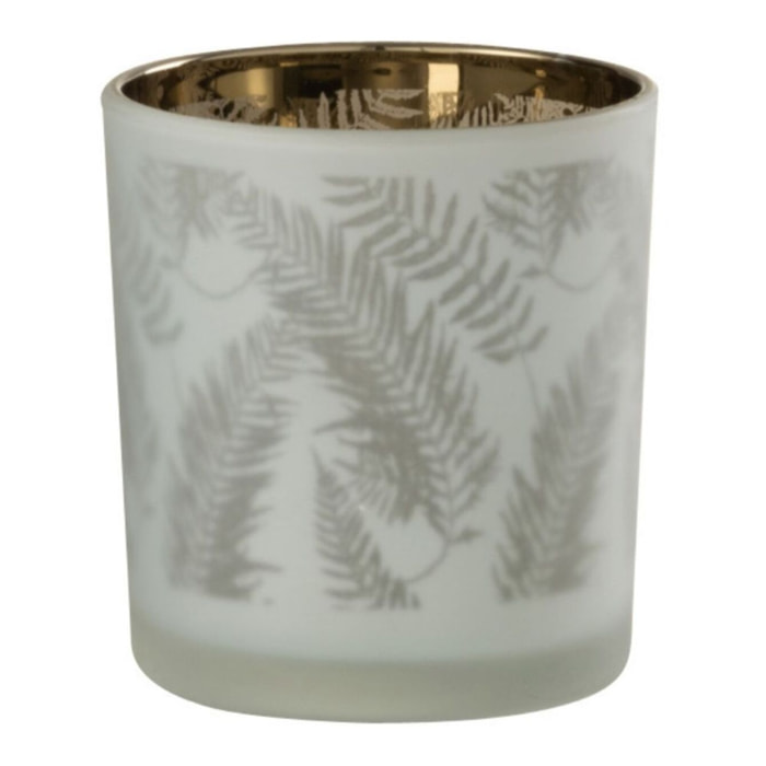 J-Line photophore Feuille - verre - blanc/vert - large