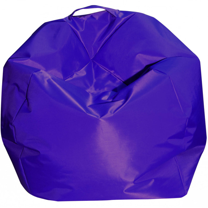 Pouf Ascia, Poltrona multiuso, Poltroncina sacco, Pouf poggiapiedi, Made in Italy, 65x65 h50 cm, Viola