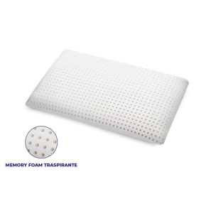 Coppia Cuscini in 100% Memory Foam – Traspirante Anallergico indeformabile