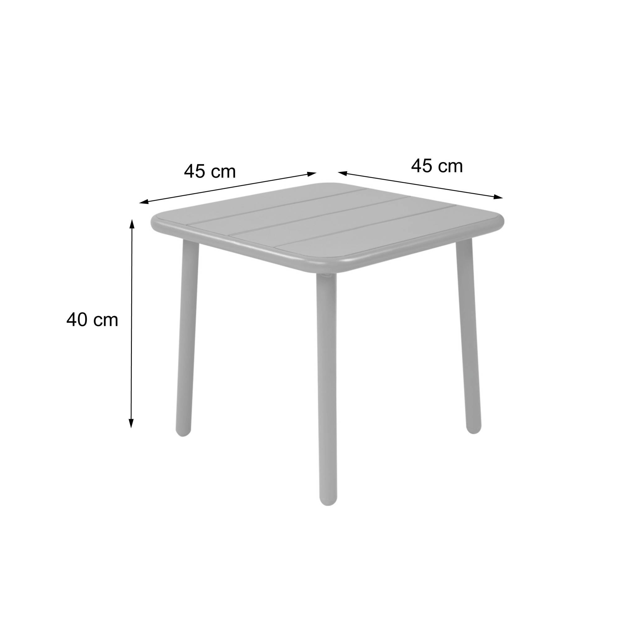 Table basse de jardin carrée acier  AMÉLIA