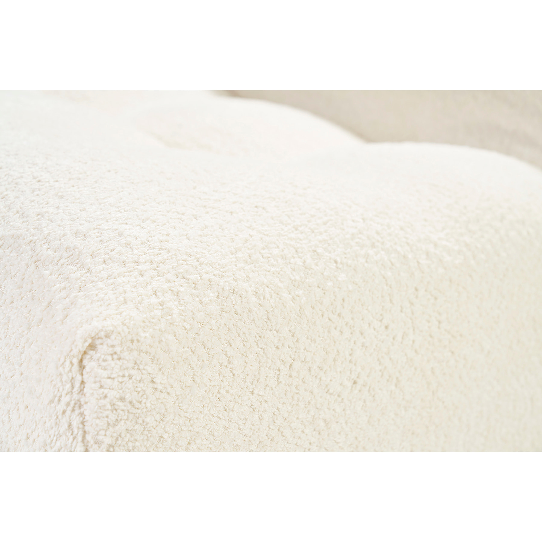 Fauteuil lounge en tissu bouclette blanc cassé BUMPY