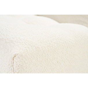 Fauteuil lounge en tissu bouclette blanc cassé BUMPY