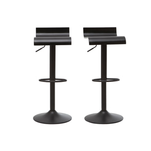 Tabourets de bar design noirs (lot de 2) SURF