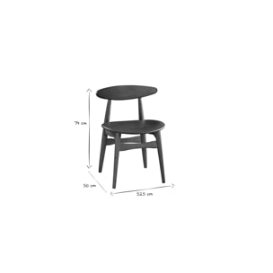 Chaises vintage en bois foncé et noir (lot de 2) WALFORD