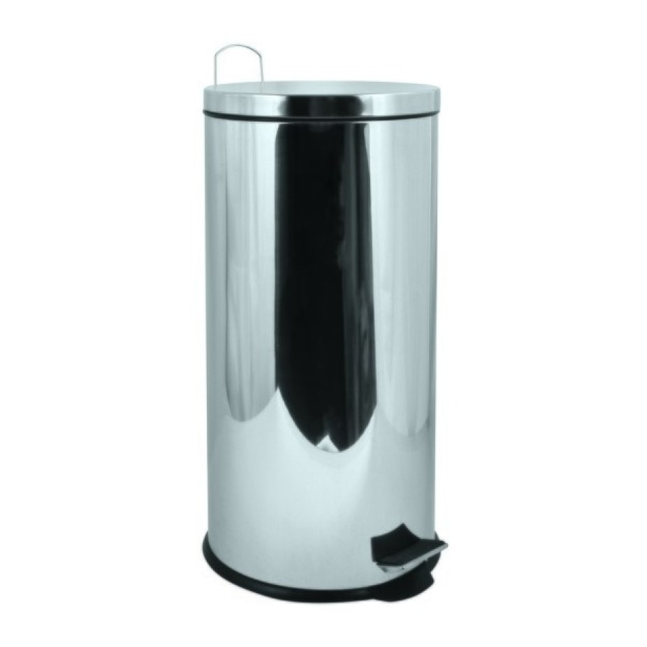Poubelle à  pédale de cuisine Inox Miroir 30L Inox MSV