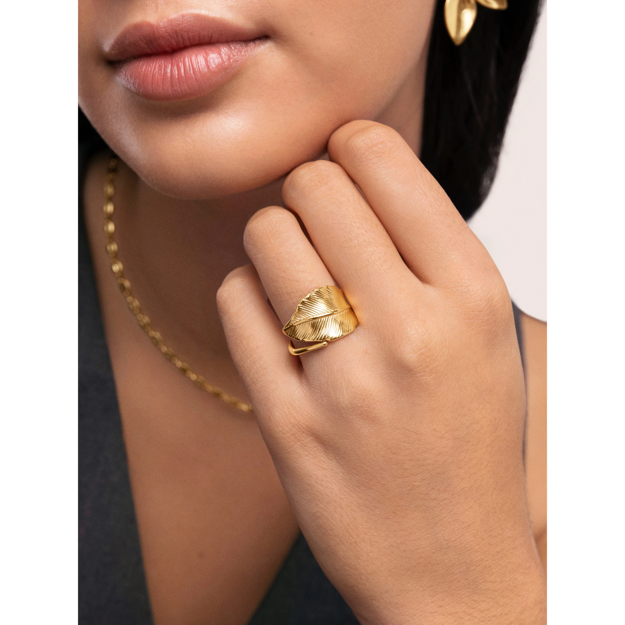 Anelli Sheet  in Acciaio Placcato Oro