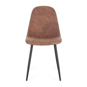Set di sedie IRELIA in similpelle cognac e acciaio antracite