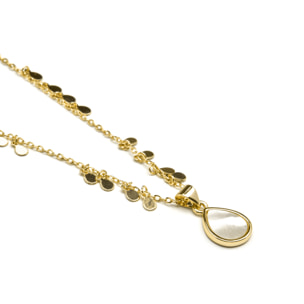 Collar de Madreperla Blanca acabado en oro amarillo de 18K