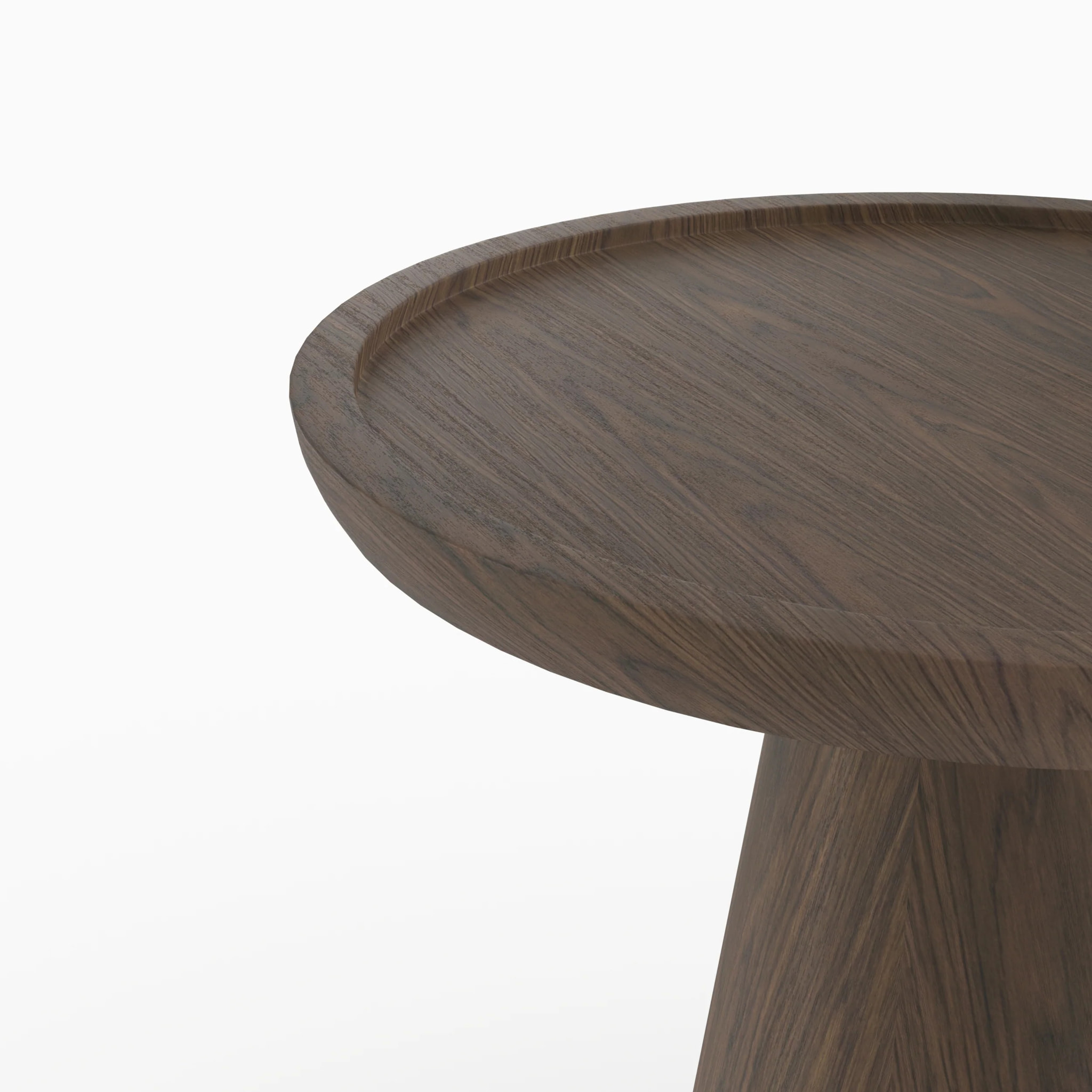 Table d'appoint en placage noyer, D40 cm - Côme