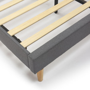 Estructura de cama tapizada Lauren de 30 cm Gris Oscuro