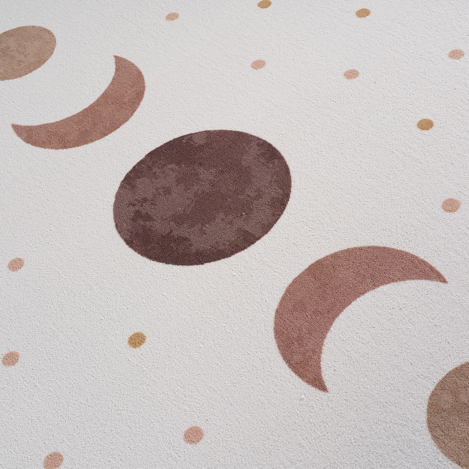 COCO - Tapis enfant crème lavable à motif lune