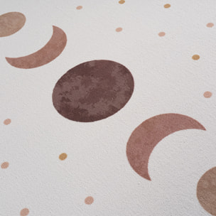 COCO - Tapis enfant crème lavable à motif lune