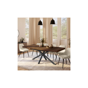 Tables repas extensibles Spider plateau bois et pieds croisés - Bois noyer