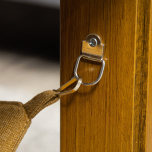 Mesa de Centro Hamaca para Gatos con 2 Postes Rascadores y Estante Inferior