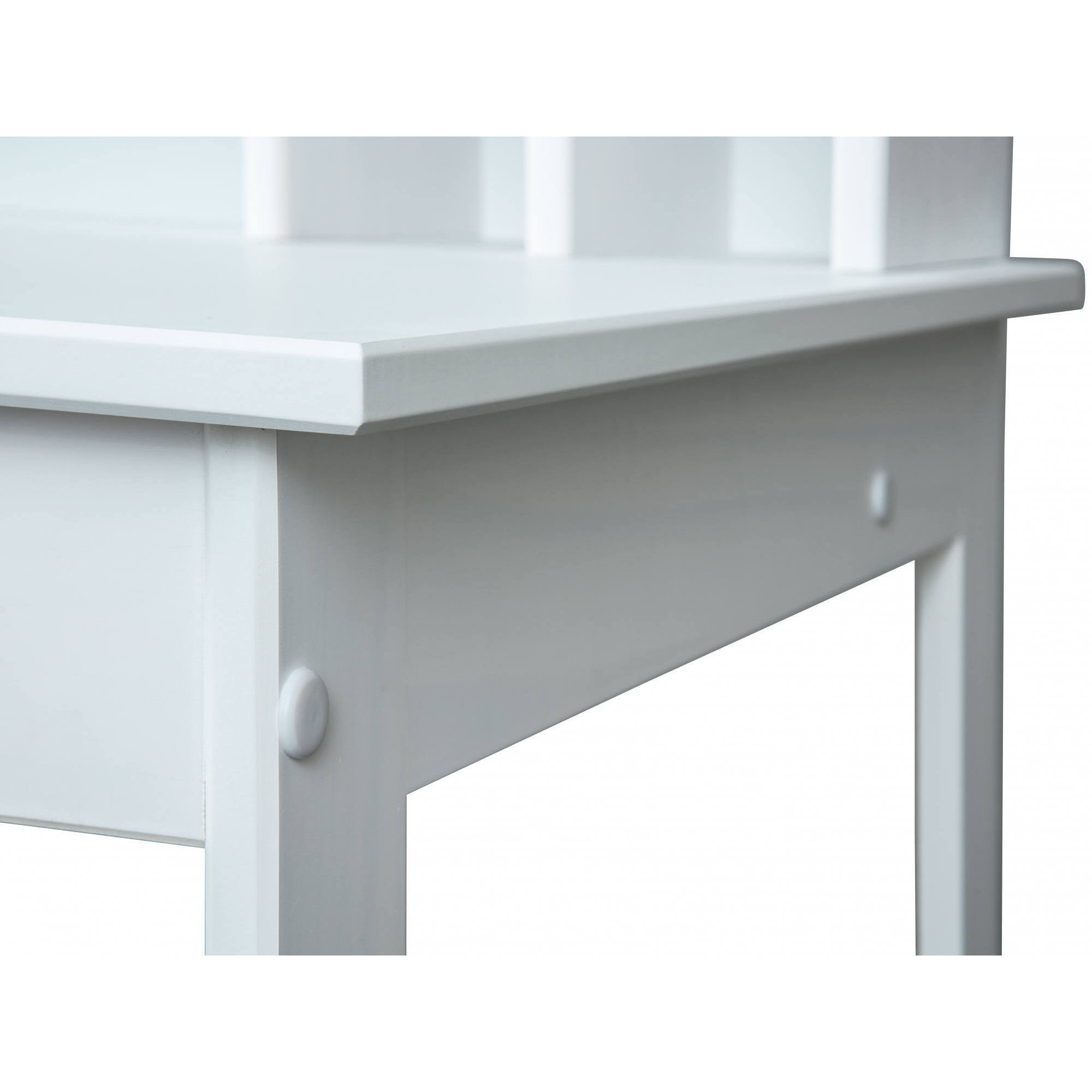 Scrivania in pino tinto bianco con piano sollevabile in MDF bianco, 110 x 76 x 68.5, Bianco