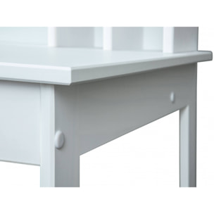 Scrivania in pino tinto bianco con piano sollevabile in MDF bianco, 110 x 76 x 68.5, Bianco