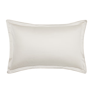 Taie d'oreiller imprimée en satin de coton bio, LANDE, Jaune Mordore