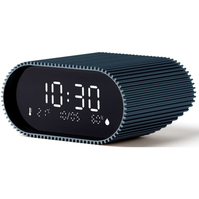 Réveil LEXON Ray Clock Thermomètre et Hygromètre Bleu