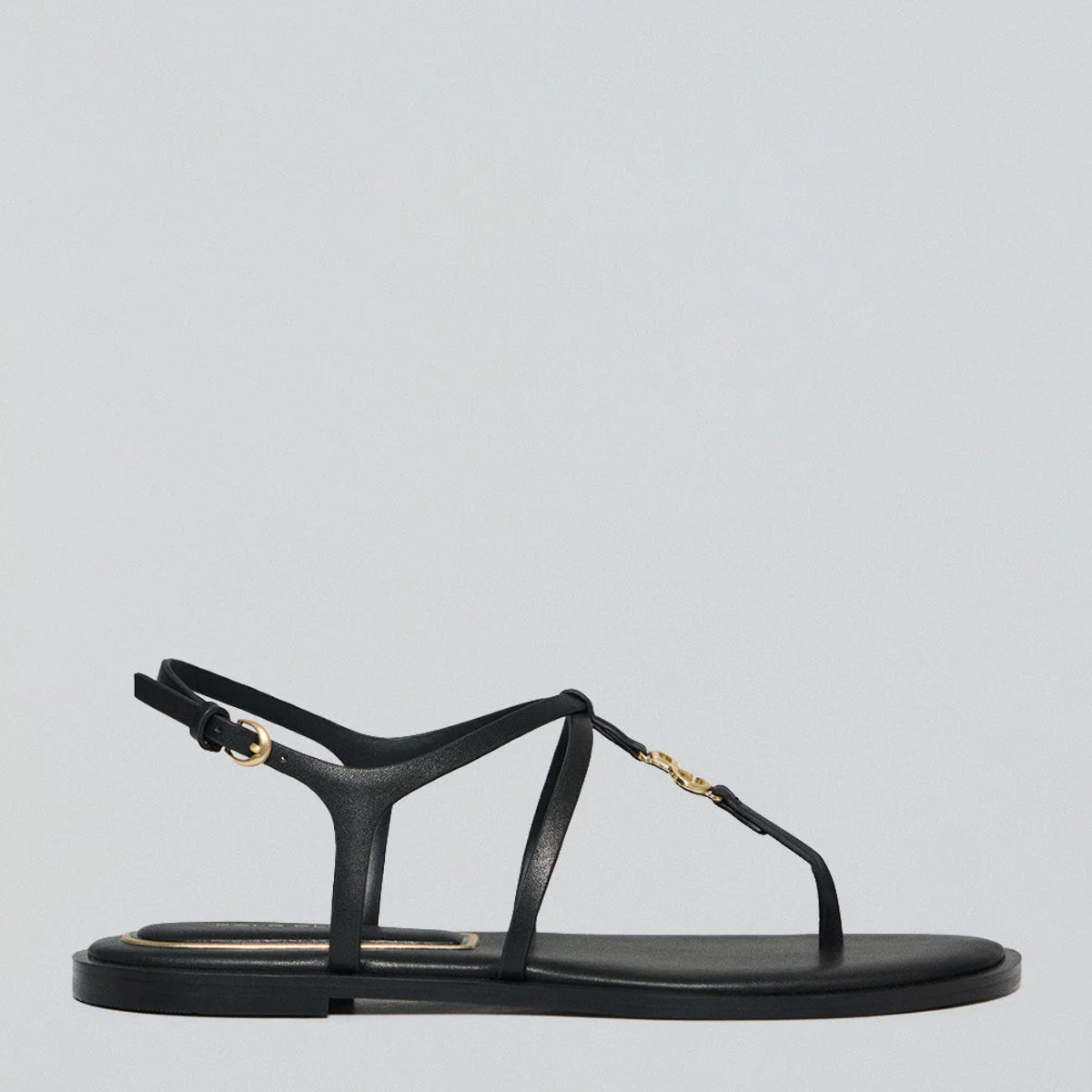 Sandali neri con fascette Bianca con particolare metallico