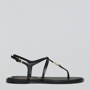 Sandali neri con fascette Bianca con particolare metallico