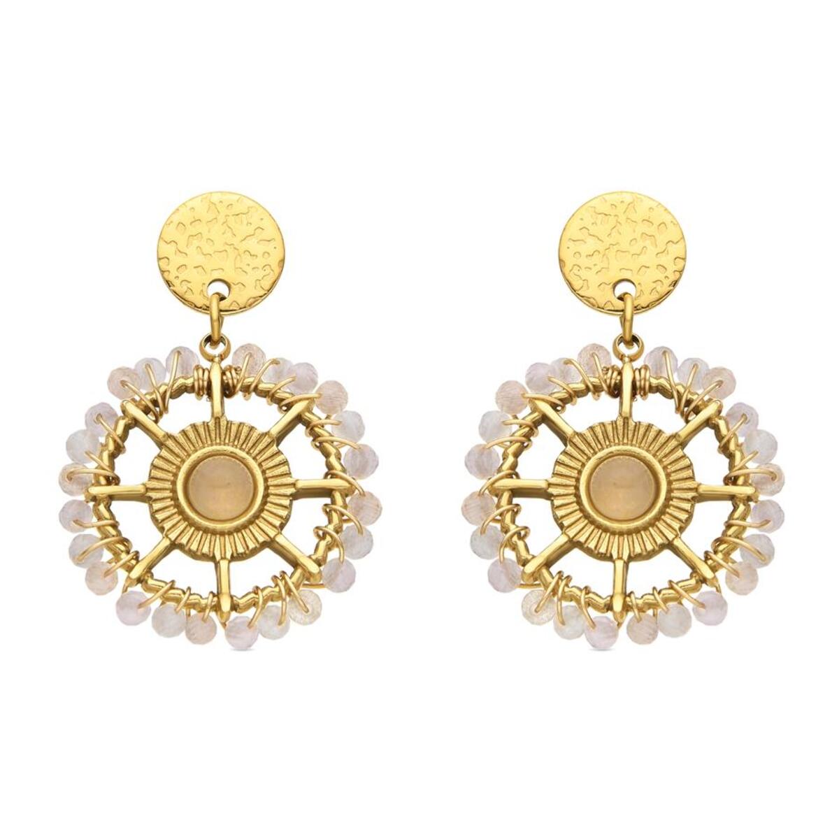 Pendientes con Circonita Brillante acabado oro 18k