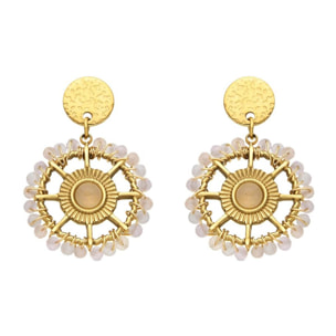 Pendientes con Circonita Brillante acabado oro 18k