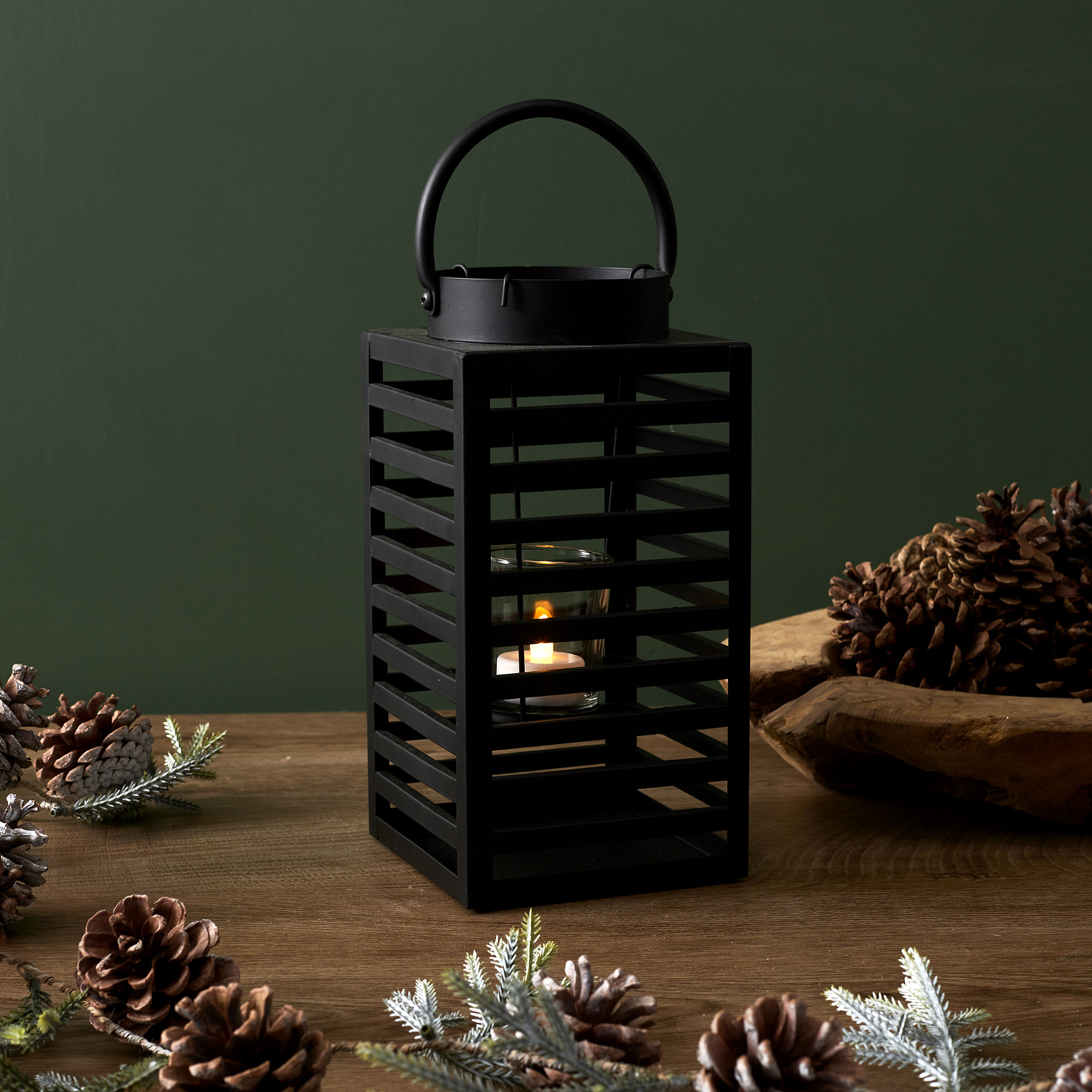 Lanterne En Metal Noir H24.5cm