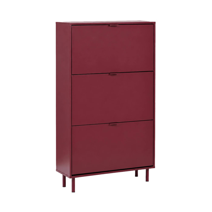 Meuble à chaussures décor bois et métal 3 abattants ELLIE