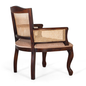 Sillón de Madera de Acacia 64 Cm Estilo Rústico Vintage