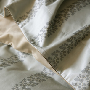 Drap plat en satin de coton bio imprimé, BEL AMI, Vert kaki