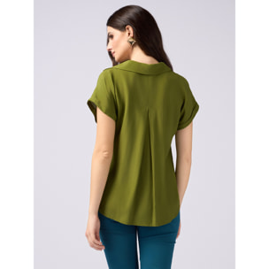 Oltre - Camisa de viscosa - Verde