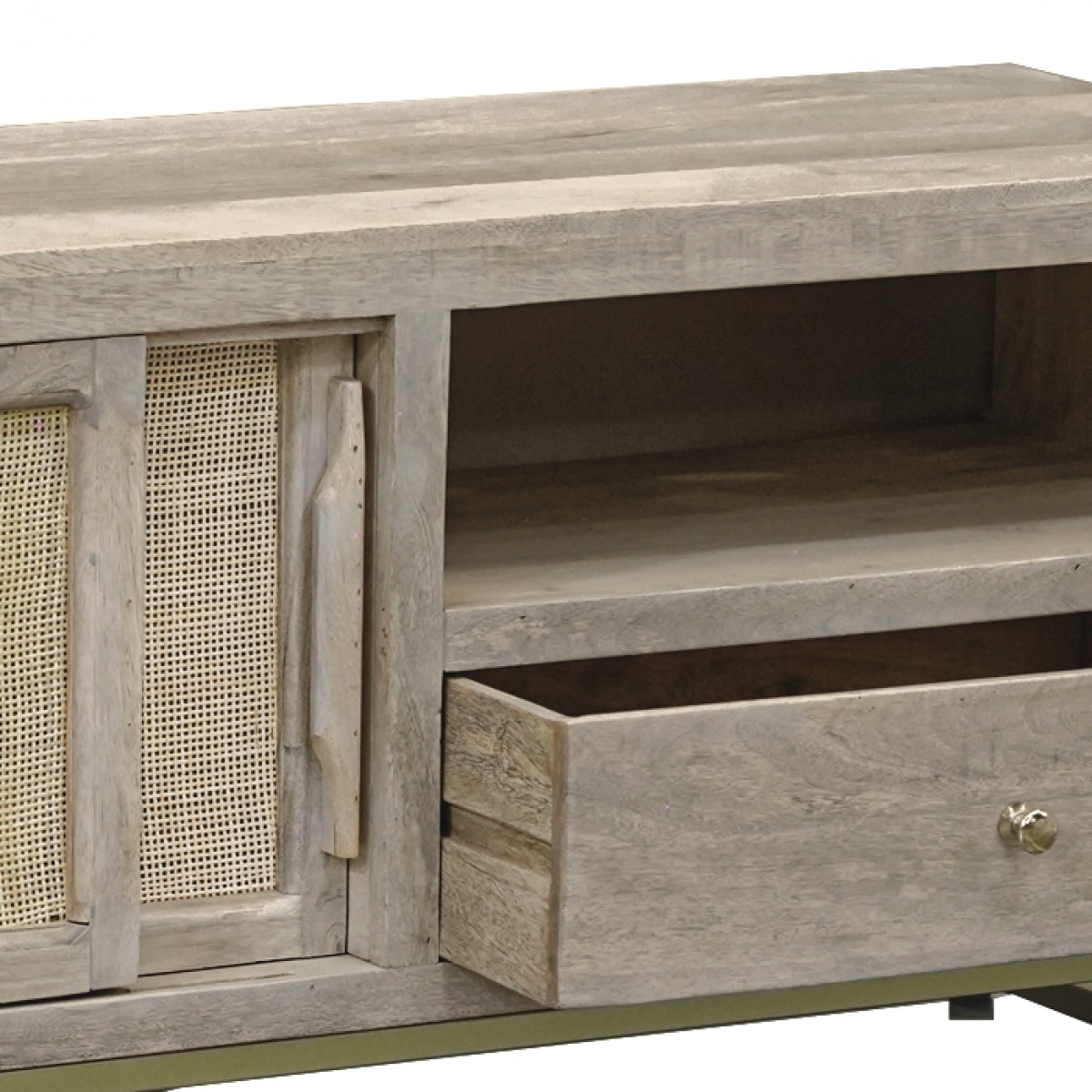 Meuble TV ajouré en bois de manguier 150 cm - Jaya