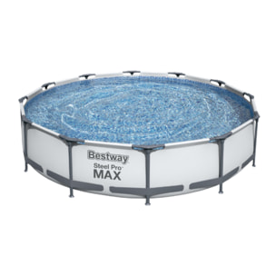 Bestway Piscine hors sol tubulaire ronde Bestway Steel Pro Max 366 x 76 cm gris clair
