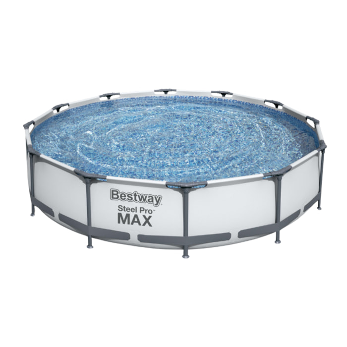 Bestway Piscine hors sol tubulaire ronde Bestway Steel Pro Max 366 x 76 cm gris clair