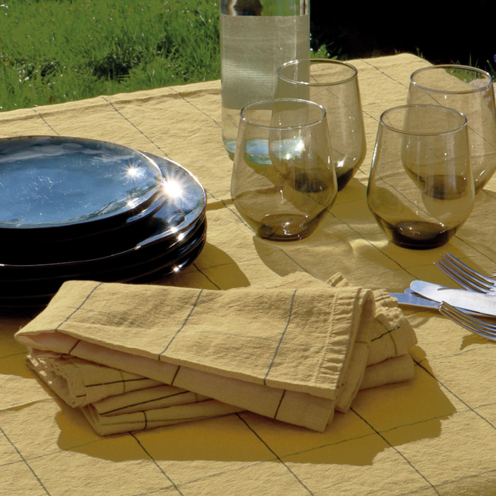 Serviette de table en lin et coton, TISSAGE GRAPHIQUE
