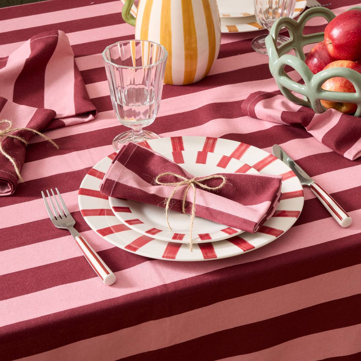 4 serviettes Cherry rouge carmin L40xp40xH0,2cm