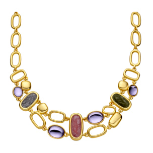 Collar con Lacado Multicolor acabado oro 18k