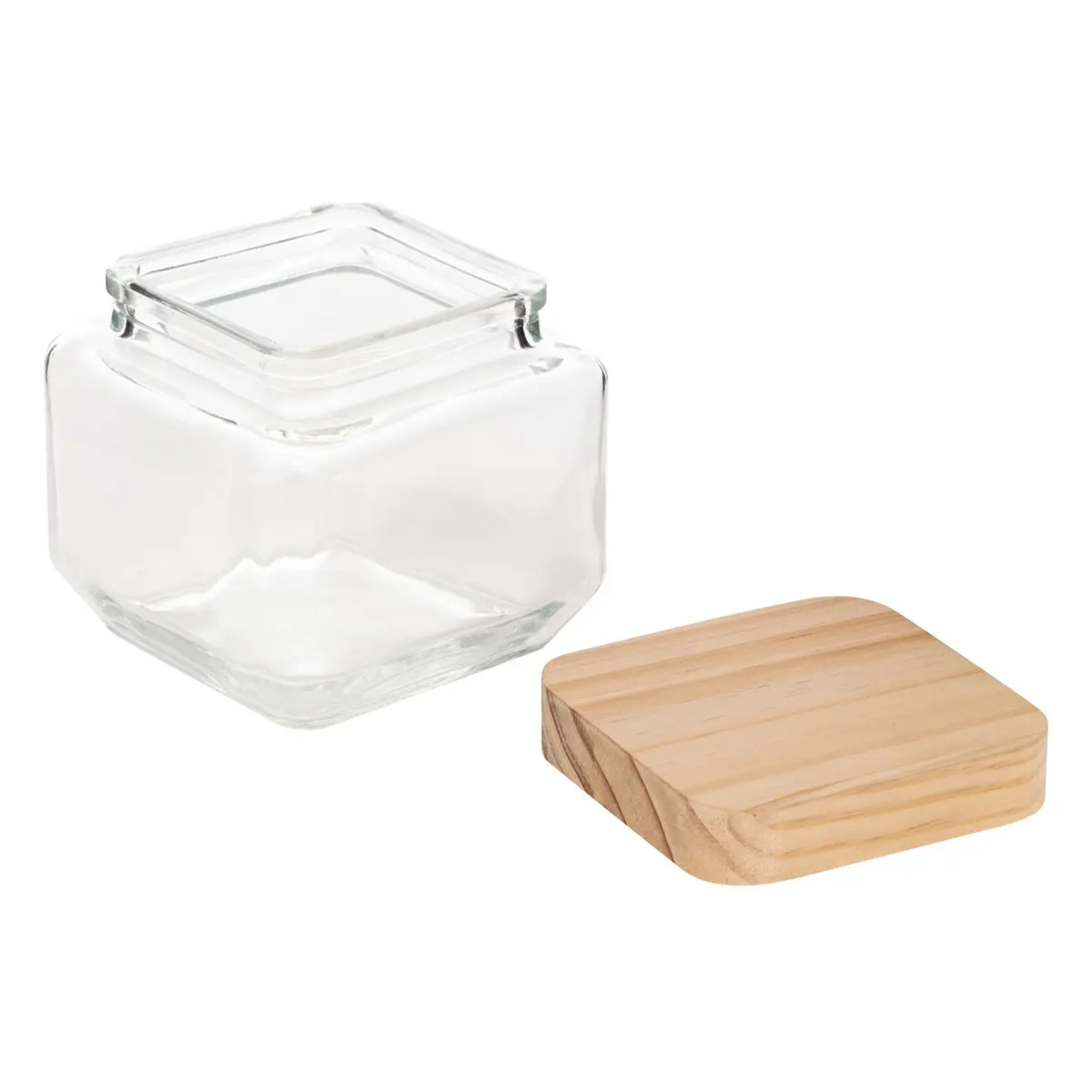 Bocal verre carré couvercle pin "Pin" 0,85L