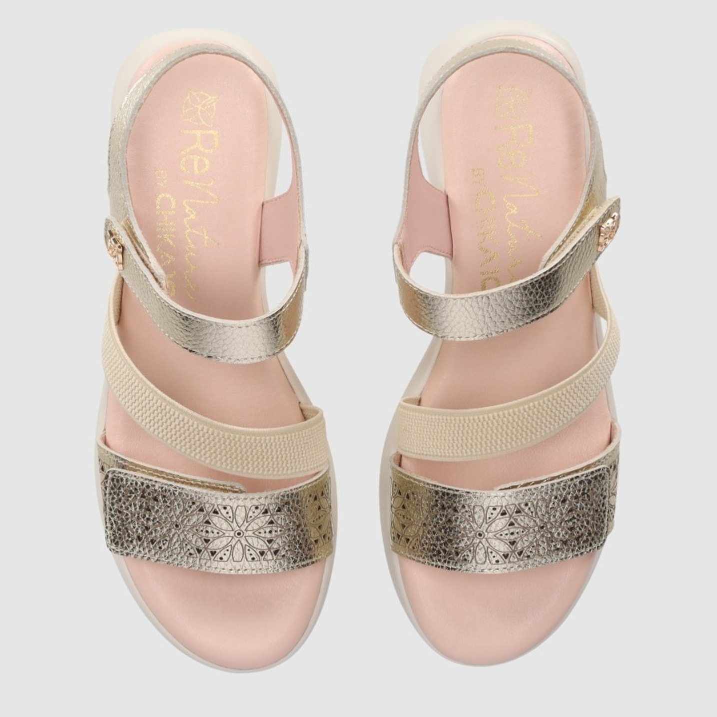 Sandalias de Piel - Platino - Tacón: 5 cm