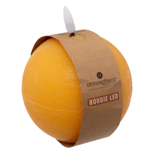 Bougie boule à led "Molia" D10cm jaune