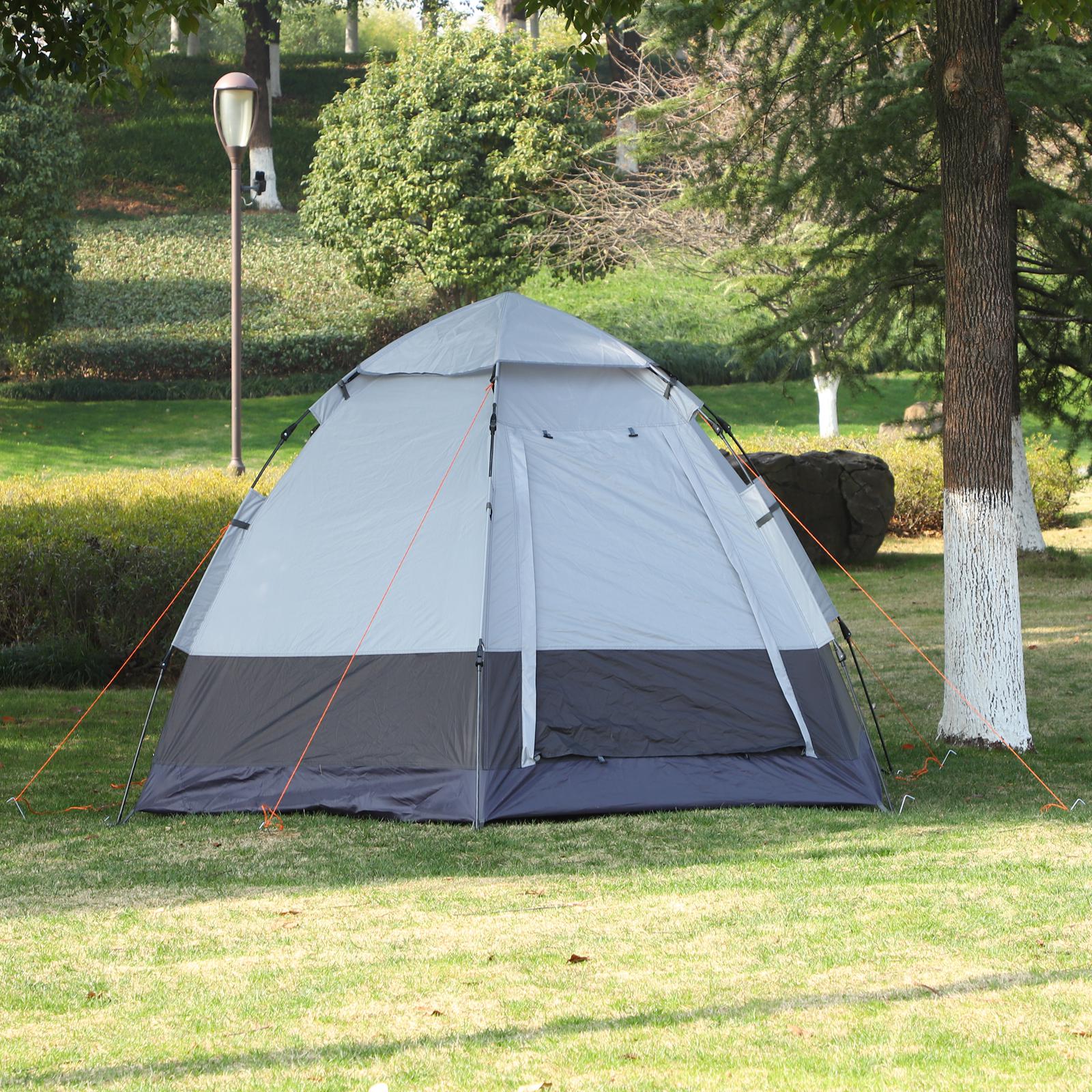 Outsunny Tente de camping pop-up 3-4 personnes fibre verre