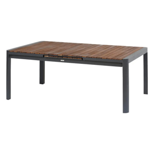 Table de jardin extensible "Paradize" Noyer & graphite 12 places en aluminium et acacia