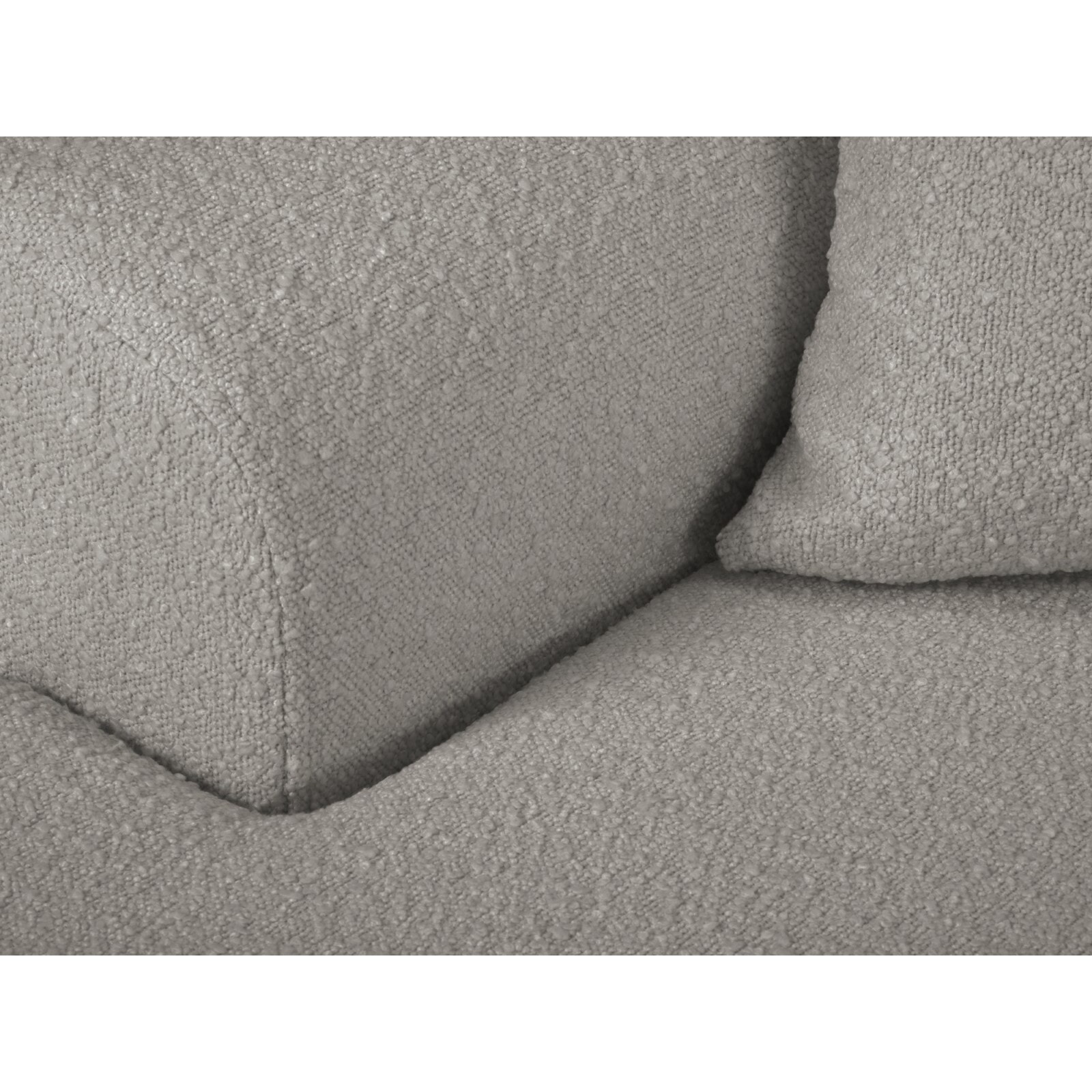 Canapé d'angle gauche convertible avec coffre de rangement "Kyoto" 4 places en bouclé gris