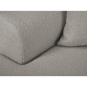 Canapé d'angle gauche convertible avec coffre de rangement "Kyoto" 4 places en bouclé gris