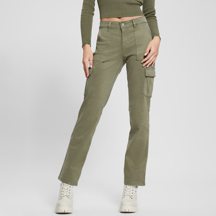 Pantalon - inspiration cargo - vert